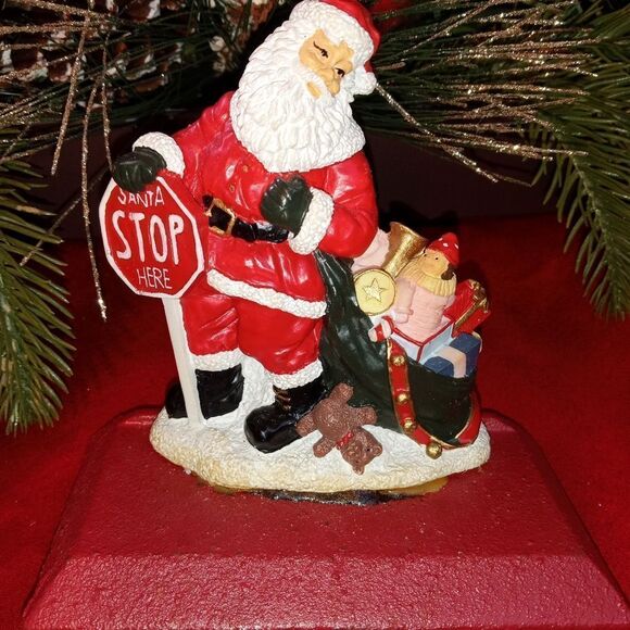 Vtg. NCE Santa Claus Cast Iron Stocking Hanger frame - Picture 2 of 9